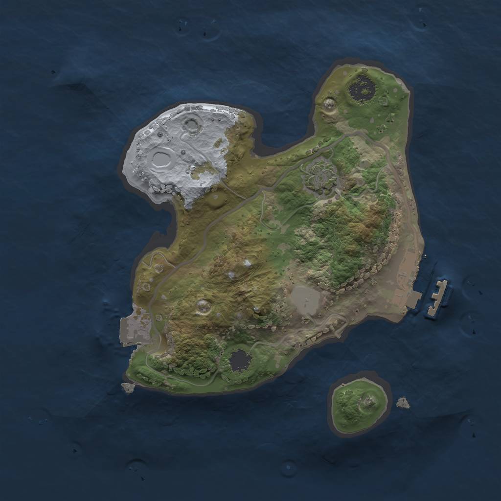 Rust Map: Procedural Map, Size: 2000, Seed: 213346228, 5 Monuments