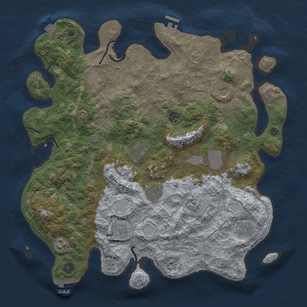Rust Map: Procedural Map, Size: 4190, Seed: 50000, 19 Monuments