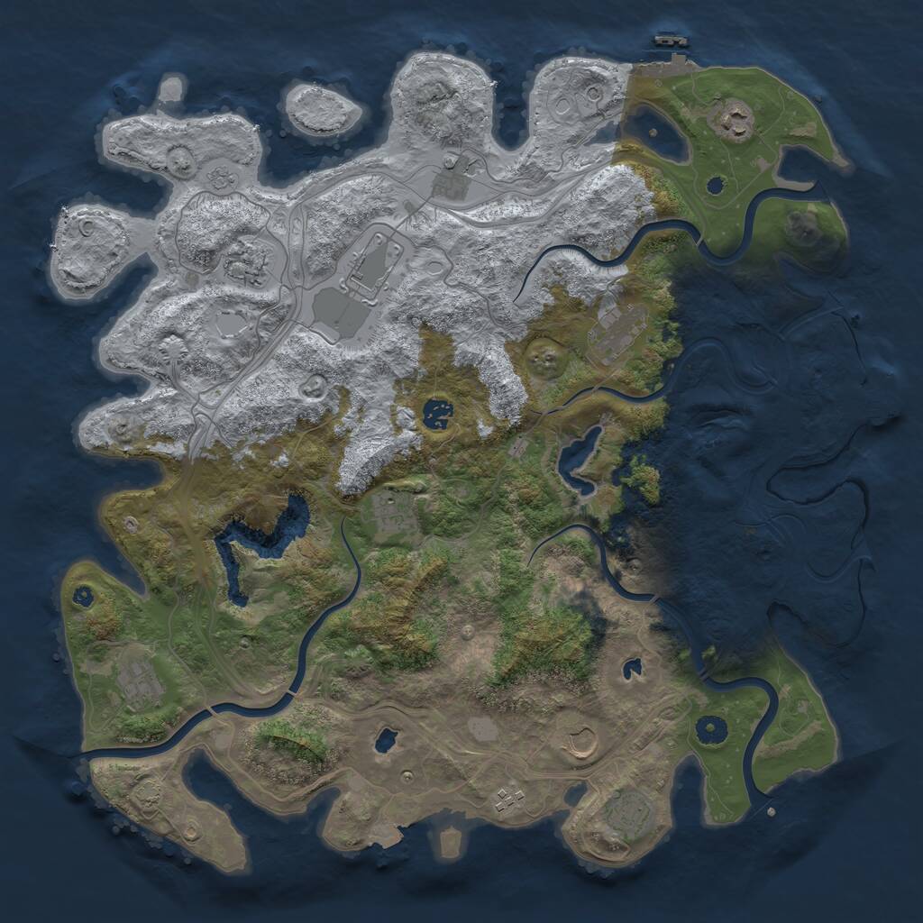 Rust Map: Procedural Map, Size: 4500, Seed: 196828652, 17 Monuments