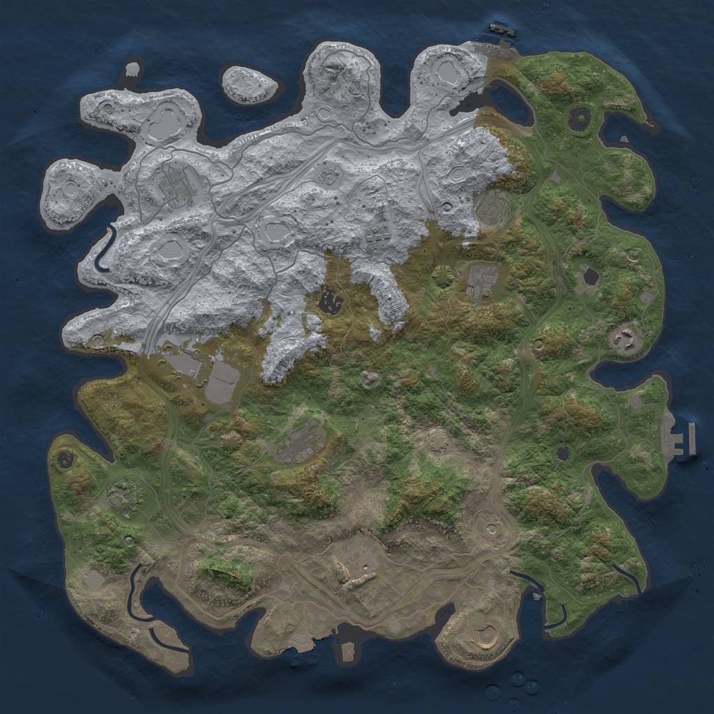 Rust Map: Procedural Map, Size: 4500, Seed: 196828652, 19 Monuments