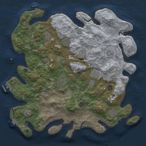 Thumbnail Rust Map: Procedural Map, Size: 4100, Seed: 30470014, 18 Monuments