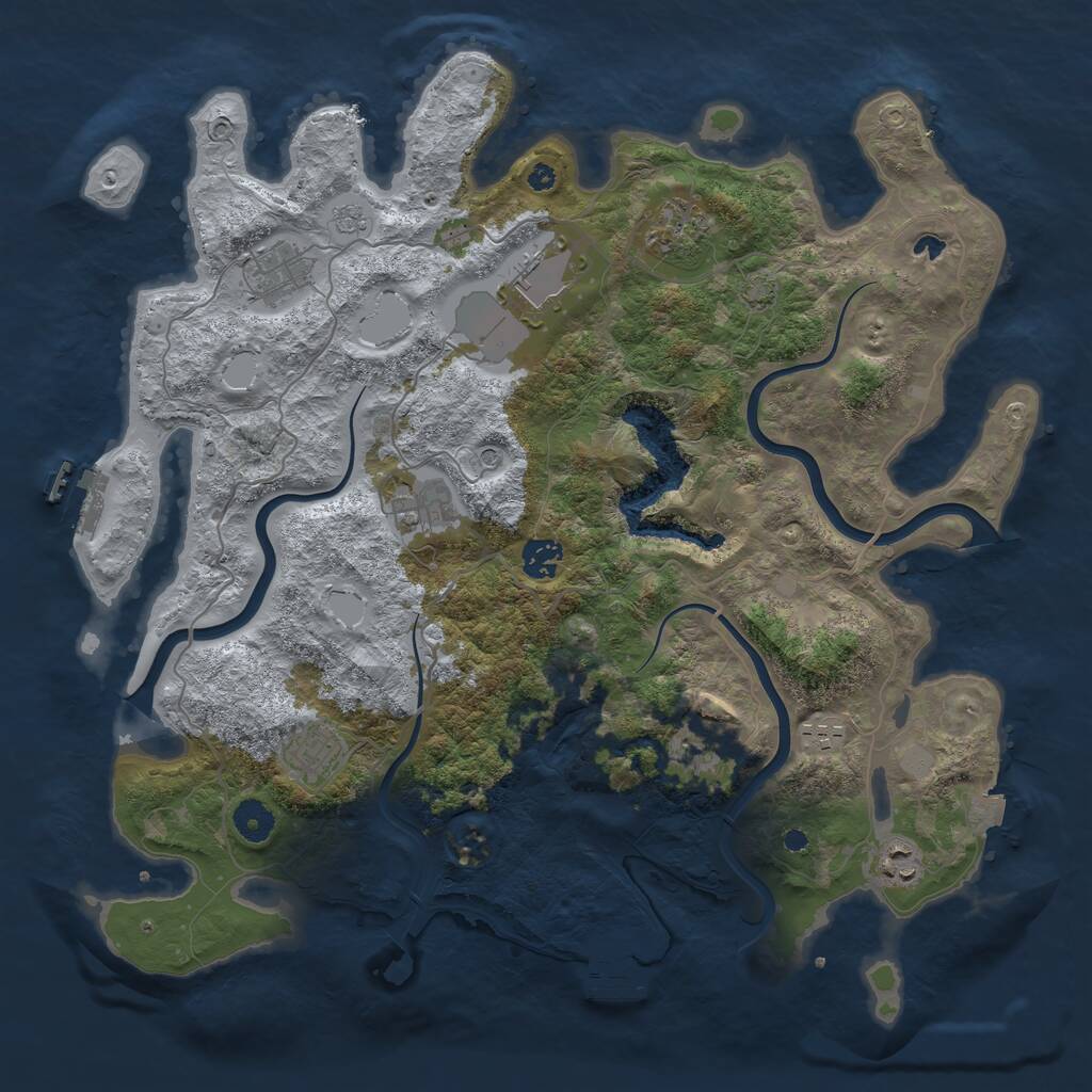 Rust Map: Procedural Map, Size: 4000, Seed: 574577938, 15 Monuments