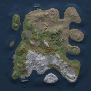 Thumbnail Rust Map: Procedural Map, Size: 3000, Seed: 1160537438, 12 Monuments