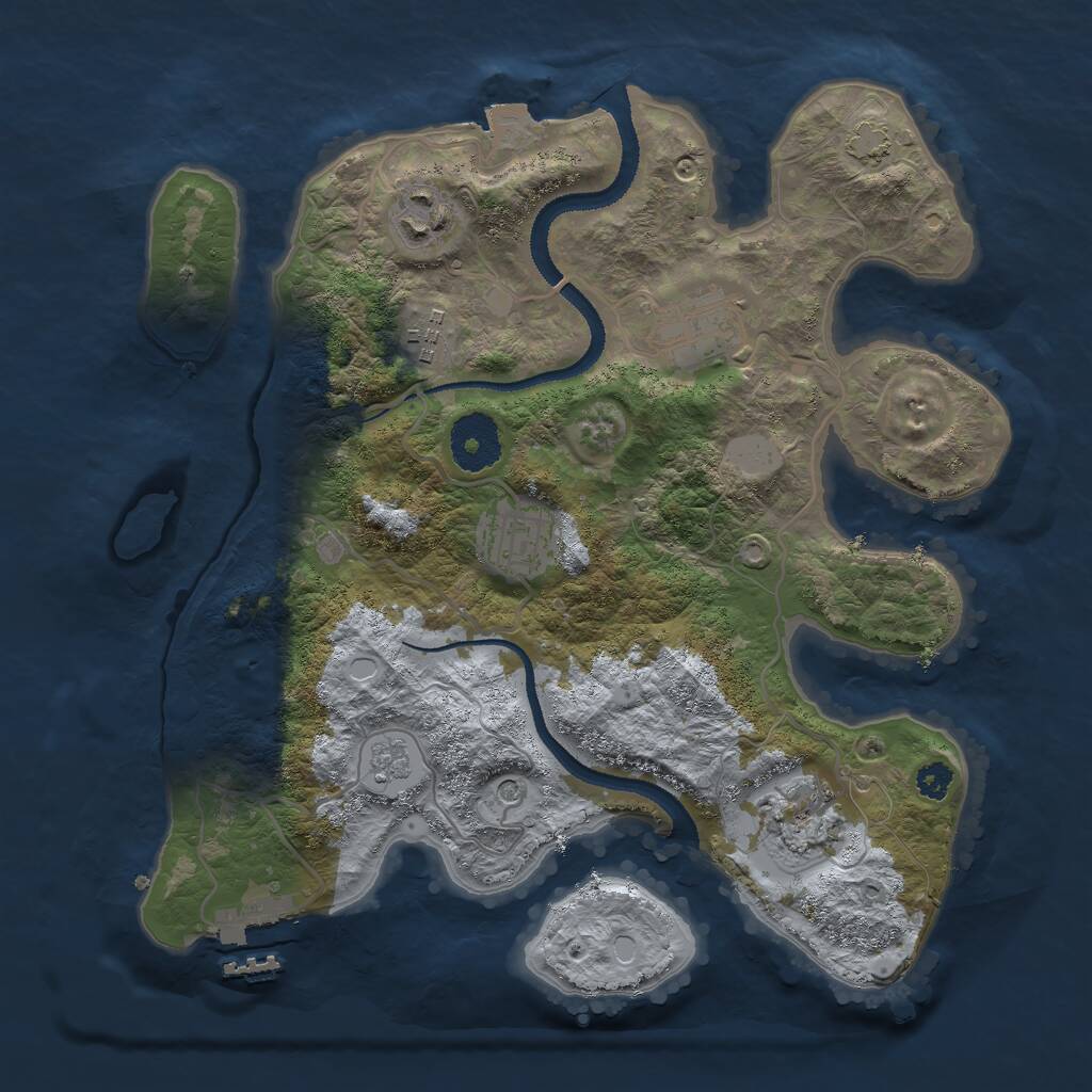 Rust Map: Procedural Map, Size: 3000, Seed: 1160537438, 10 Monuments