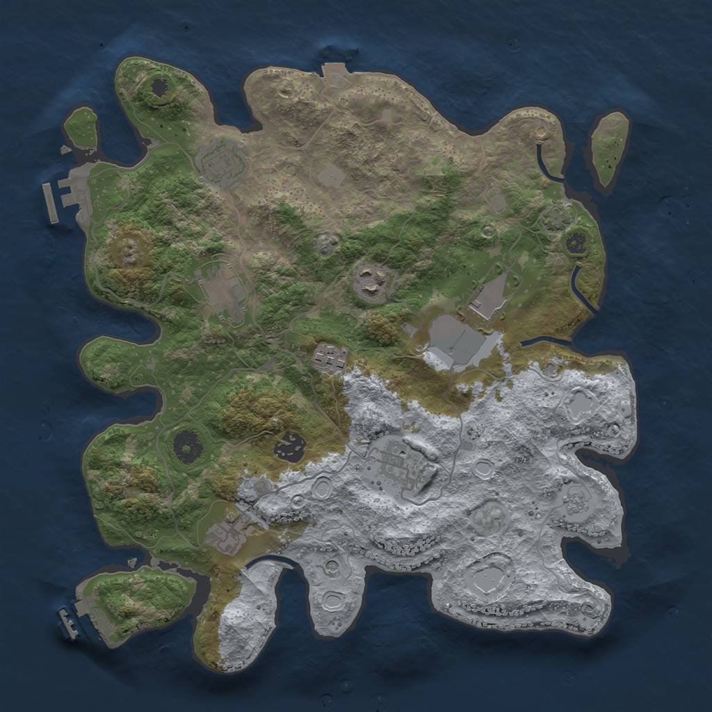 Rust Map: Procedural Map, Size: 3500, Seed: 1533099796, 16 Monuments