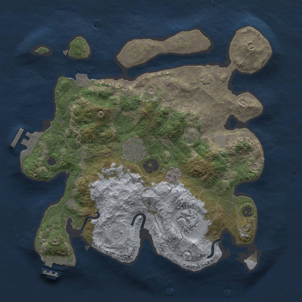 Rust Map: Procedural Map, Size: 3000, Seed: 28121968, 11 Monuments