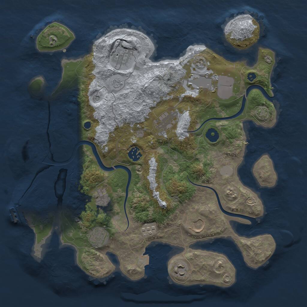 Rust Map: Procedural Map, Size: 3500, Seed: 1617865585, 14 Monuments