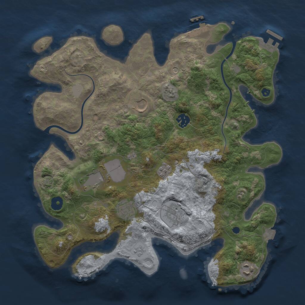 Rust Map: Procedural Map, Size: 3500, Seed: 918534617, 13 Monuments