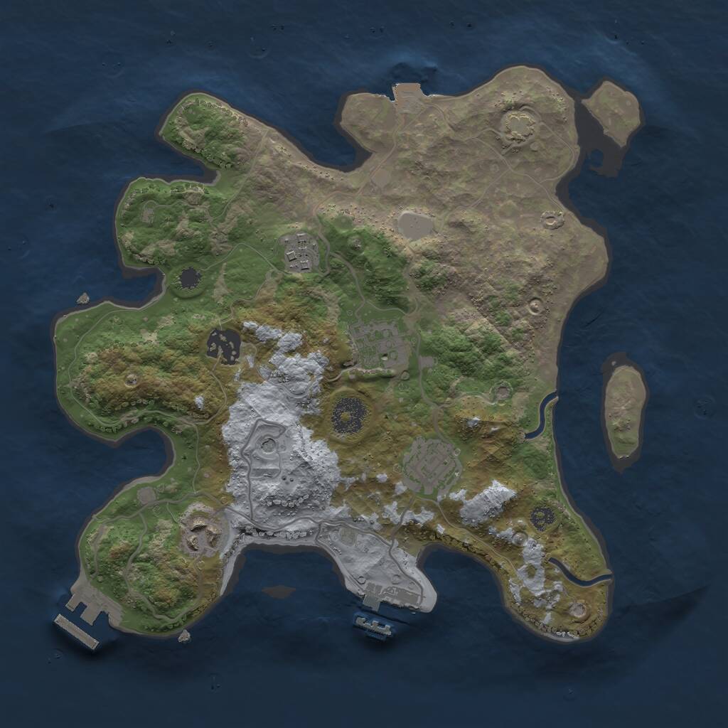 Rust Map: Procedural Map, Size: 3000, Seed: 1681352987, 10 Monuments
