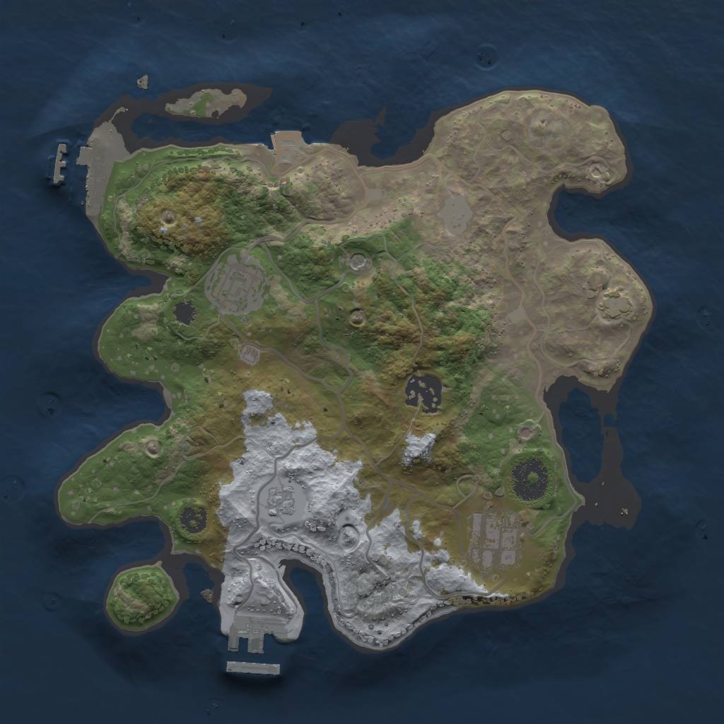 Rust Map: Procedural Map, Size: 2750, Seed: 1806505871, 11 Monuments