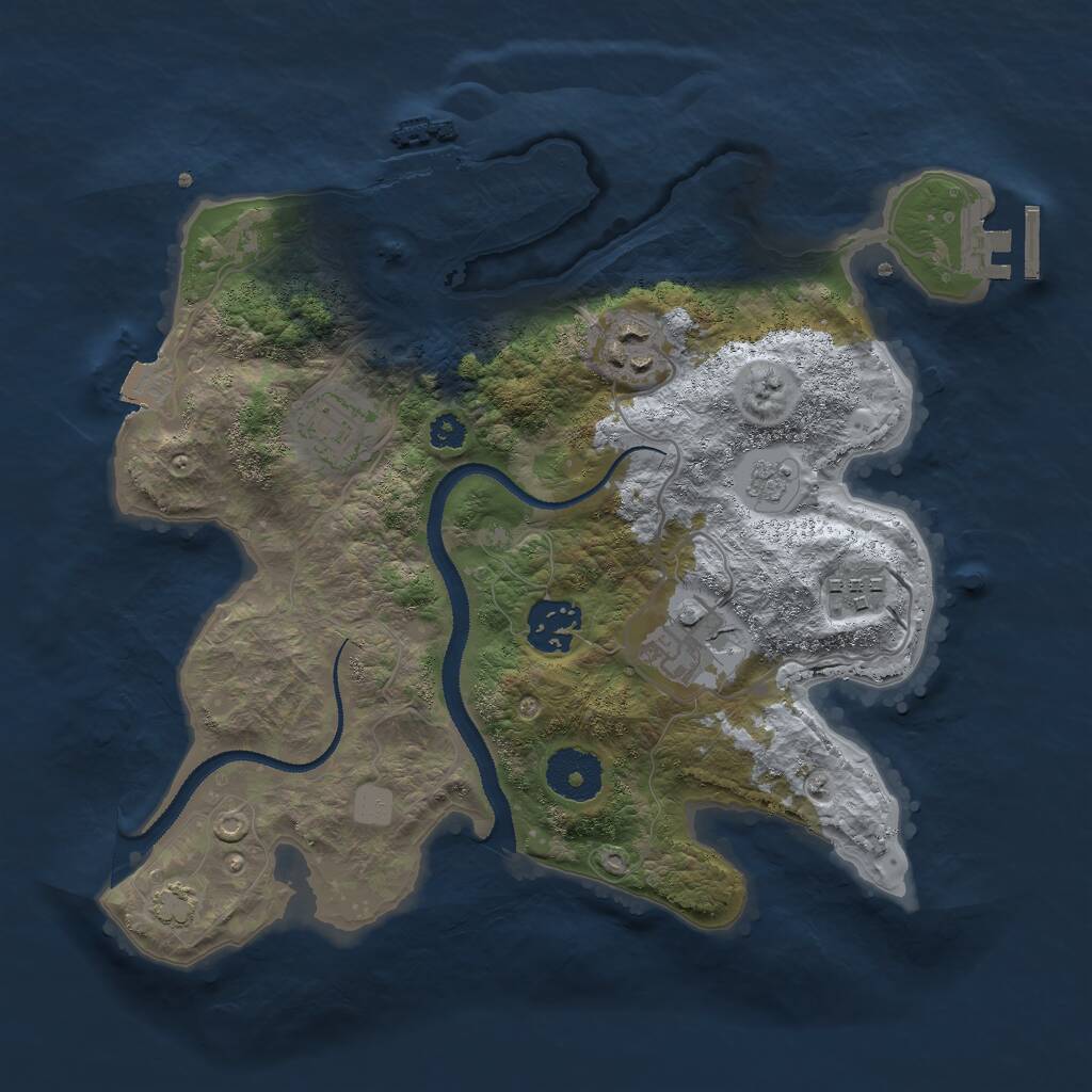 Rust Map: Procedural Map, Size: 3000, Seed: 81439, 10 Monuments