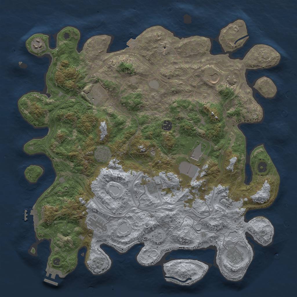 Rust Map: Procedural Map, Size: 4250, Seed: 1201465633, 19 Monuments