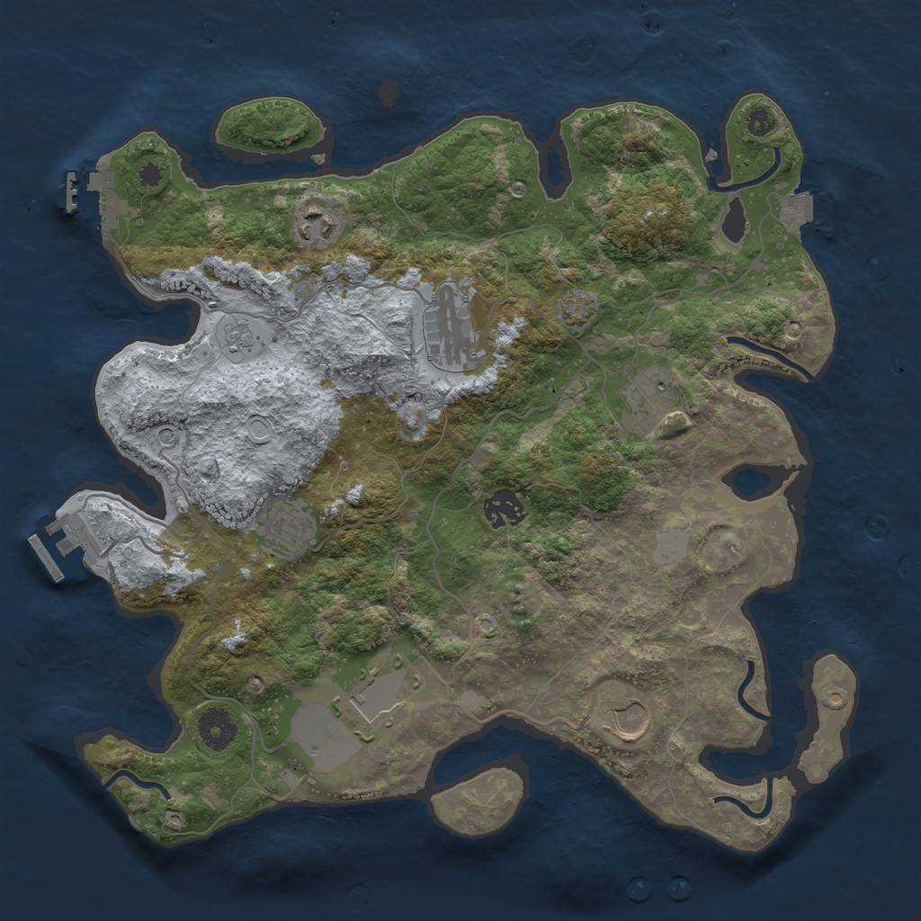 Rust Map: Procedural Map, Size: 3500, Seed: 834677710, 15 Monuments