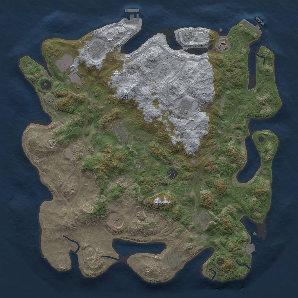 Rust Map: Procedural Map, Size: 4300, Seed: 50090000, 18 Monuments