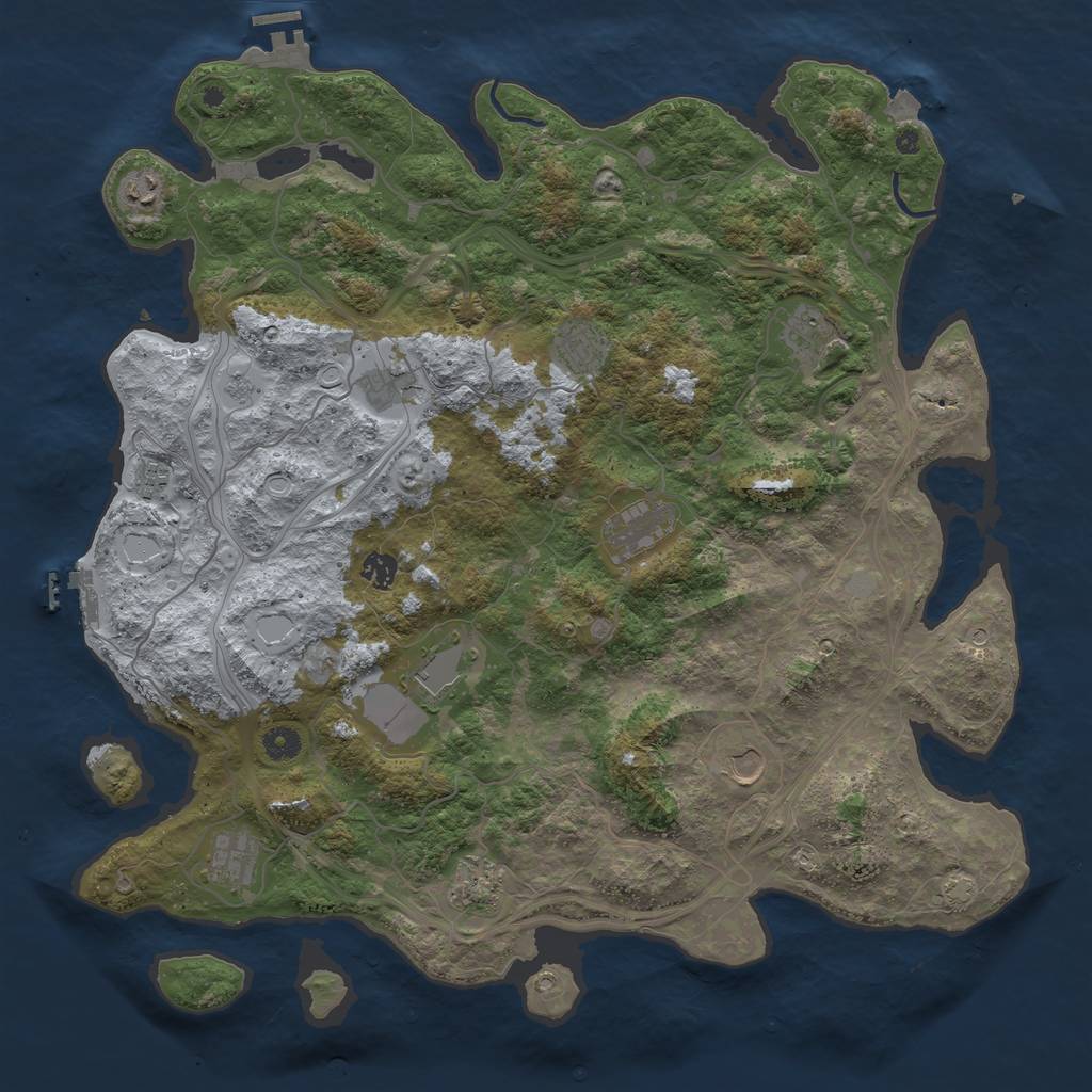 Rust Map: Procedural Map, Size: 4500, Seed: 365473452, 19 Monuments