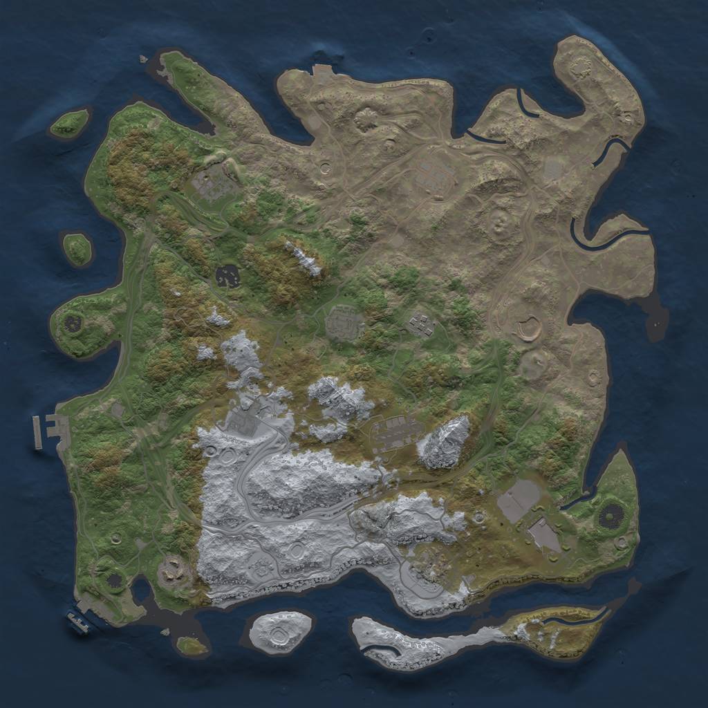 Rust Map: Procedural Map, Size: 4250, Seed: 865108079, 19 Monuments