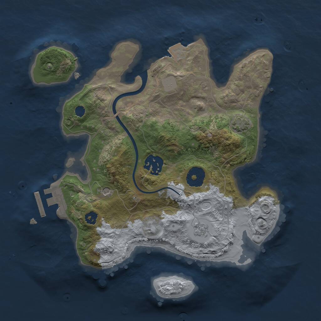 Rust Map: Procedural Map, Size: 2500, Seed: 462915428, 6 Monuments