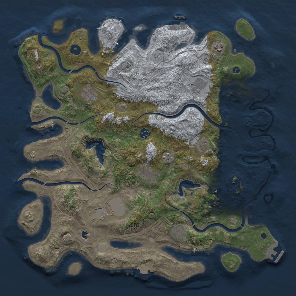 Rust Map: Procedural Map, Size: 4250, Seed: 425352620, 15 Monuments