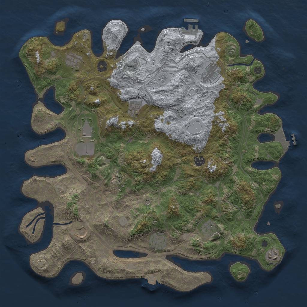 Rust Map: Procedural Map, Size: 4250, Seed: 425352620, 19 Monuments