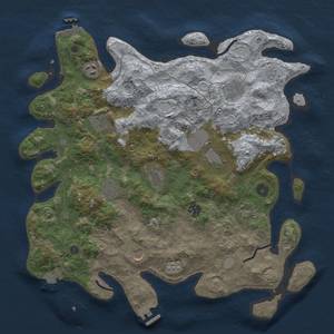 Thumbnail Rust Map: Procedural Map, Size: 4000, Seed: 21596, 18 Monuments