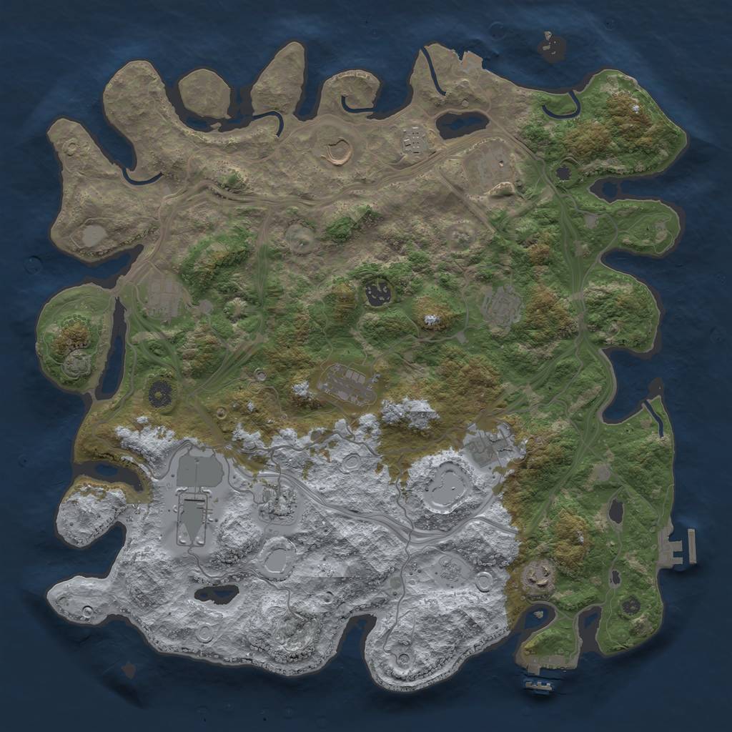 Rust Map: Procedural Map, Size: 4250, Seed: 1145144090, 19 Monuments