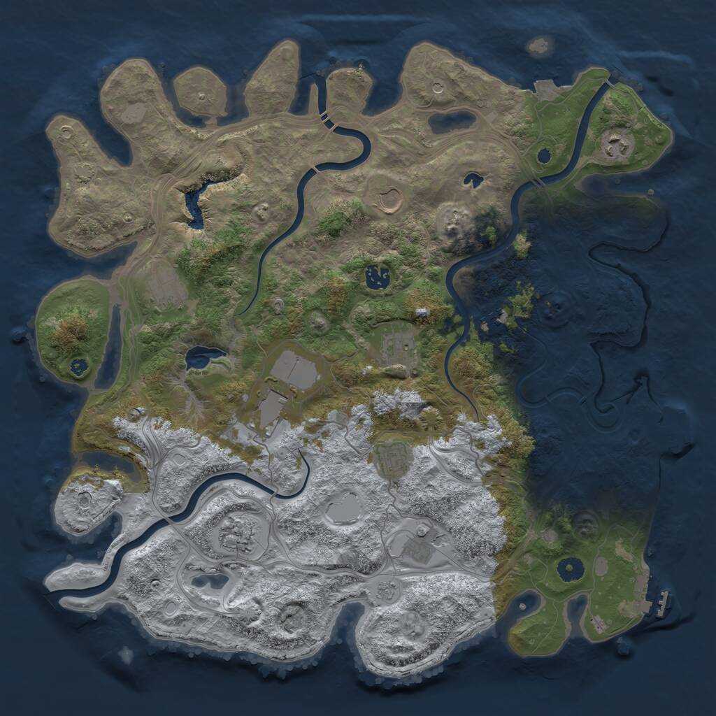 Rust Map: Procedural Map, Size: 4250, Seed: 1145144090, 16 Monuments