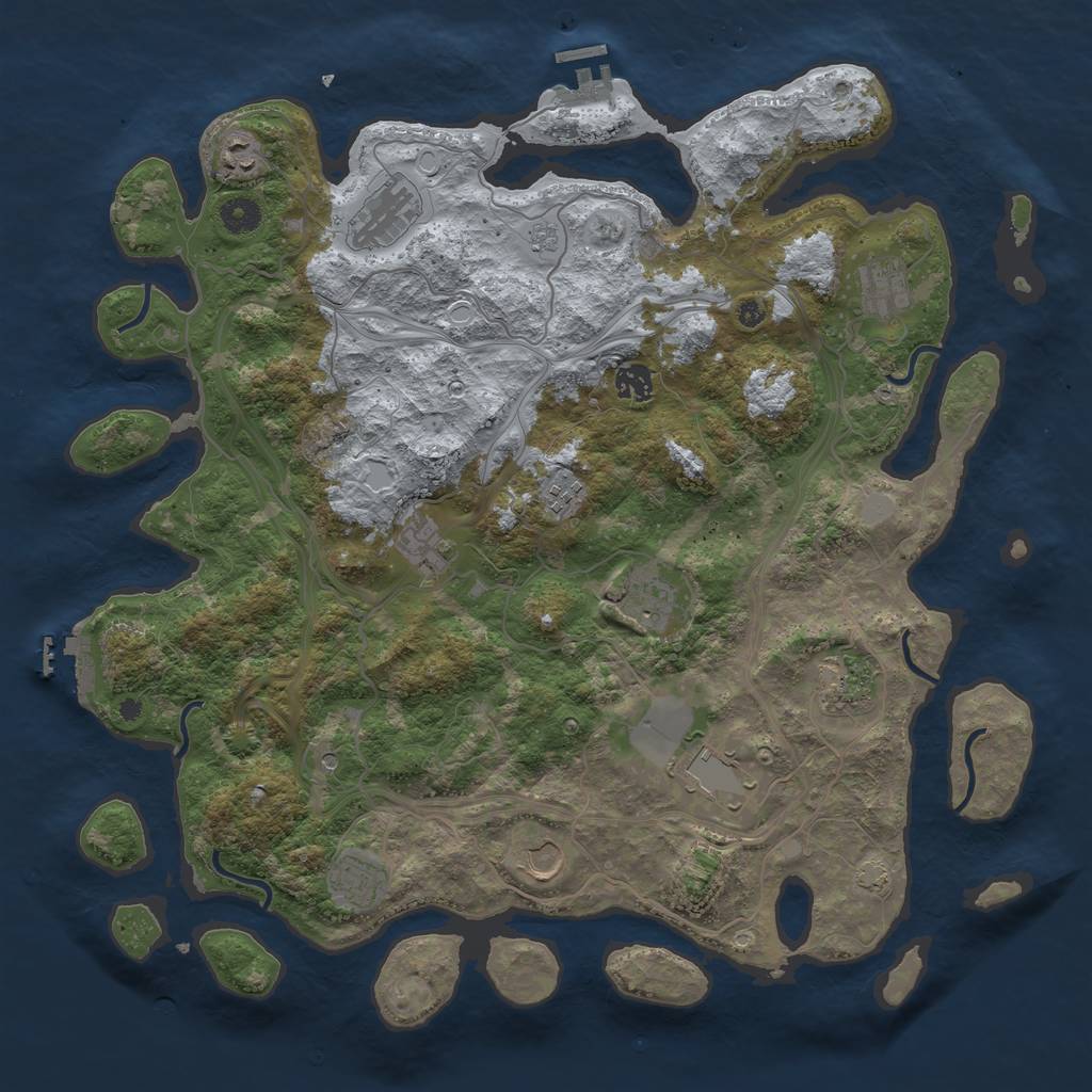 Rust Map: Procedural Map, Size: 4250, Seed: 1160090153, 19 Monuments