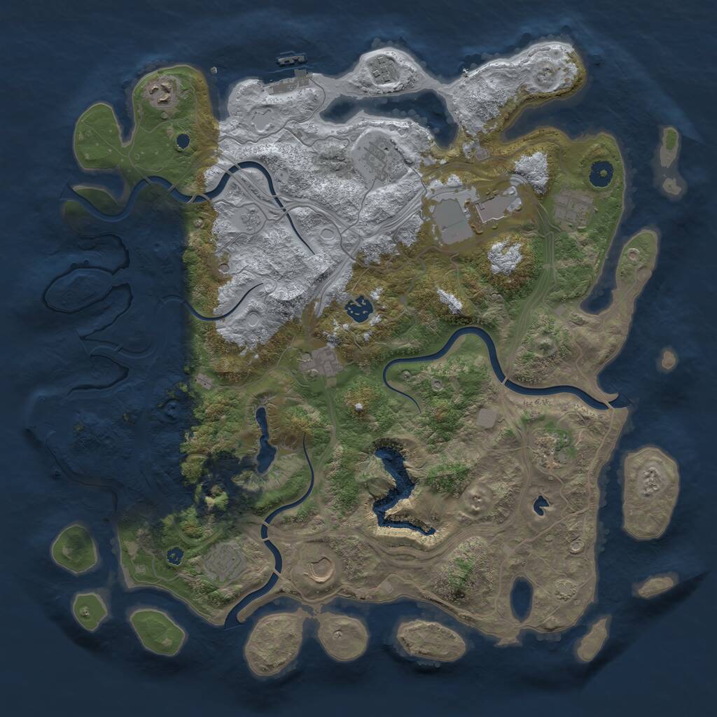 Rust Map: Procedural Map, Size: 4250, Seed: 1160090153, 16 Monuments