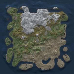 Thumbnail Rust Map: Procedural Map, Size: 4150, Seed: 255159, 19 Monuments