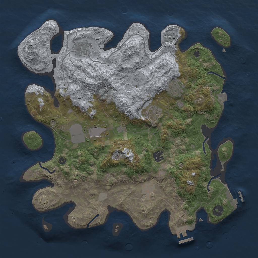 Rust Map: Procedural Map, Size: 3500, Seed: 799798205, 15 Monuments