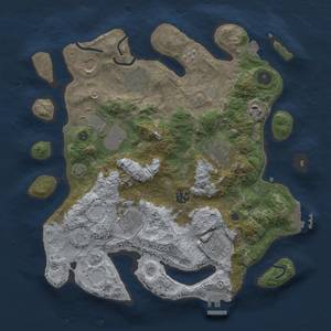 Thumbnail Rust Map: Procedural Map, Size: 3500, Seed: 987091920, 17 Monuments