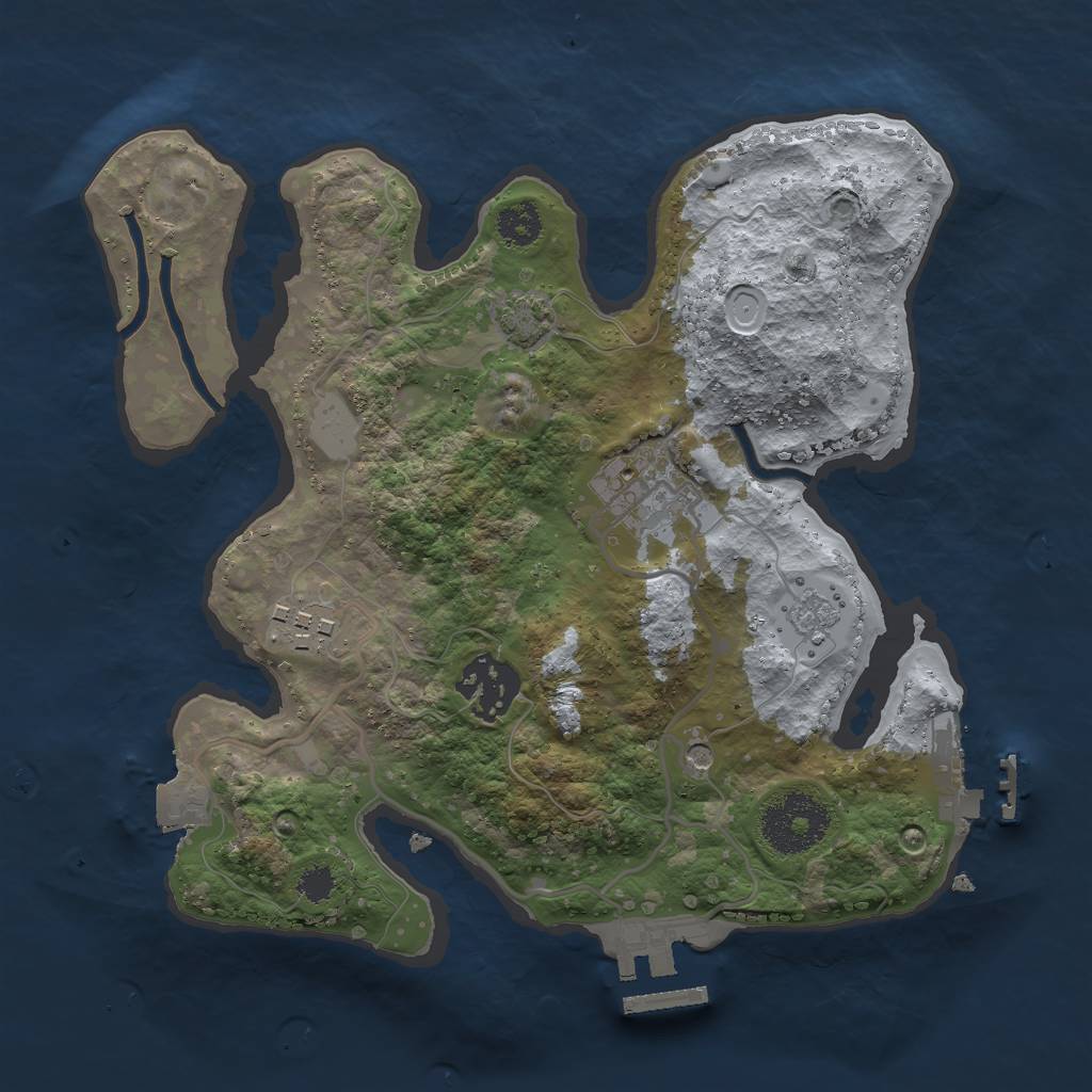 Rust Map: Procedural Map, Size: 2600, Seed: 424273531, 11 Monuments