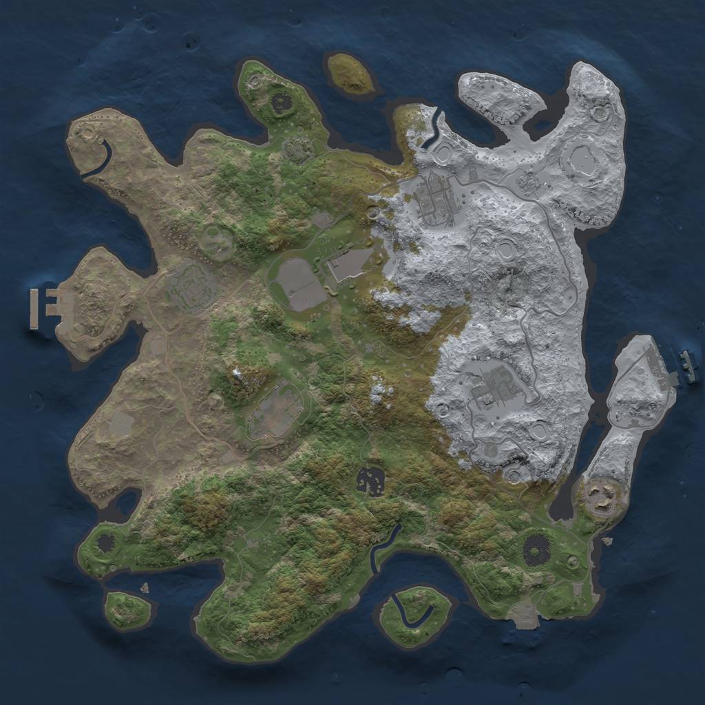 Rust Map: Procedural Map, Size: 3500, Seed: 1804710997, 15 Monuments