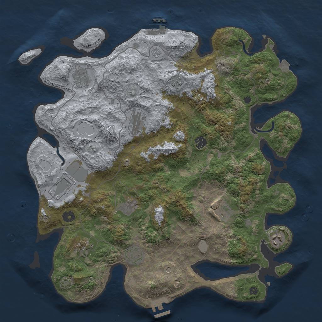 Rust Map: Procedural Map, Size: 4000, Seed: 687980084, 18 Monuments
