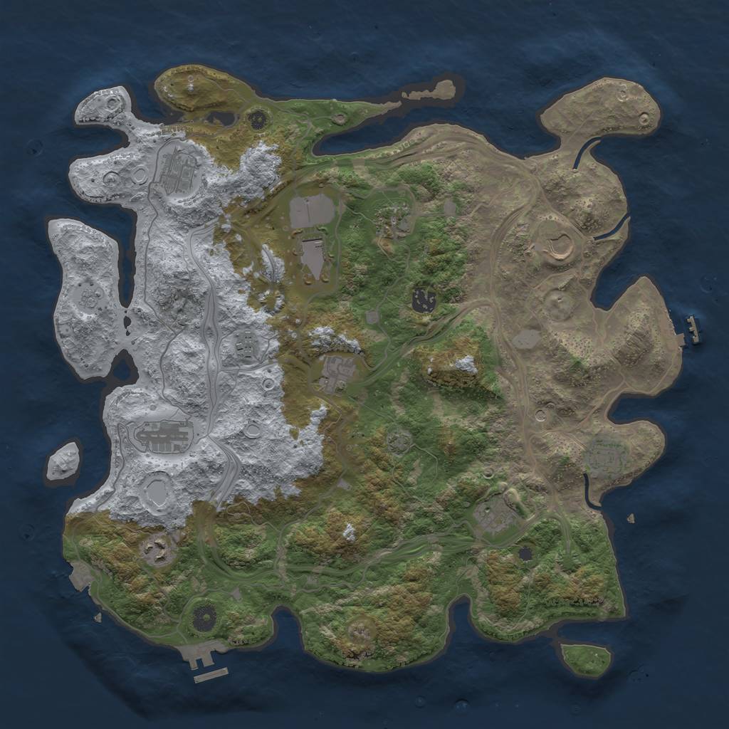 Rust Map: Procedural Map, Size: 4250, Seed: 933727006, 19 Monuments