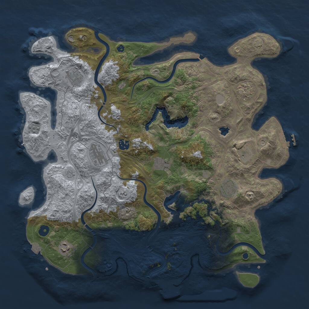 Rust Map: Procedural Map, Size: 4250, Seed: 933727006, 15 Monuments