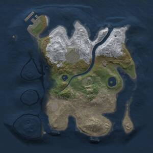 Thumbnail Rust Map: Procedural Map, Size: 2500, Seed: 329598934, 4 Monuments