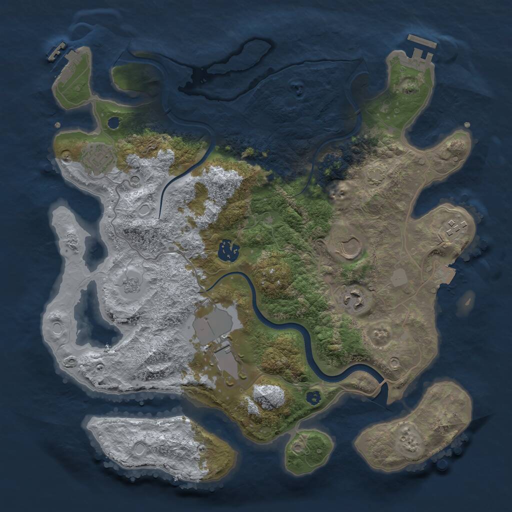 Rust Map: Procedural Map, Size: 3500, Seed: 269009, 12 Monuments