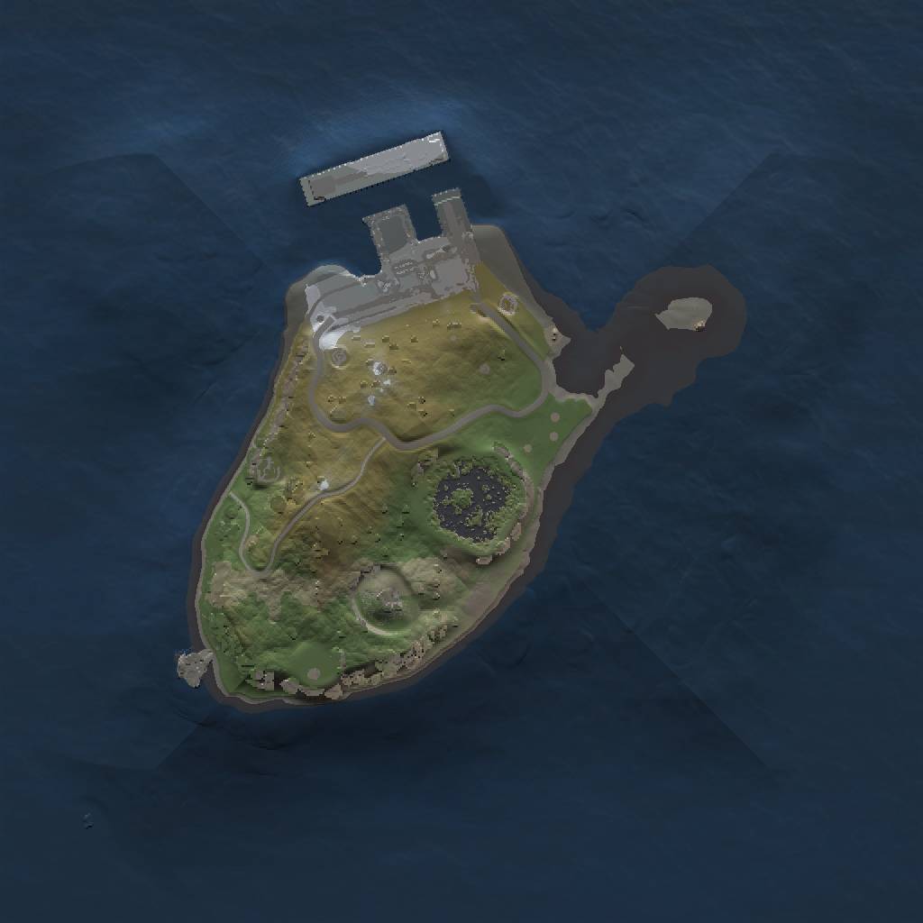 Rust Map: Procedural Map, Size: 1250, Seed: 2343, 4 Monuments