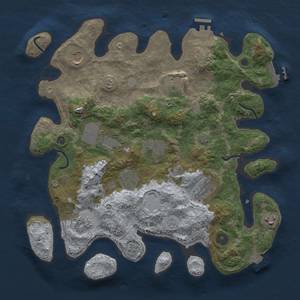 Thumbnail Rust Map: Procedural Map, Size: 3650, Seed: 10673111, 16 Monuments