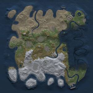 Thumbnail Rust Map: Procedural Map, Size: 3650, Seed: 10673111, 15 Monuments