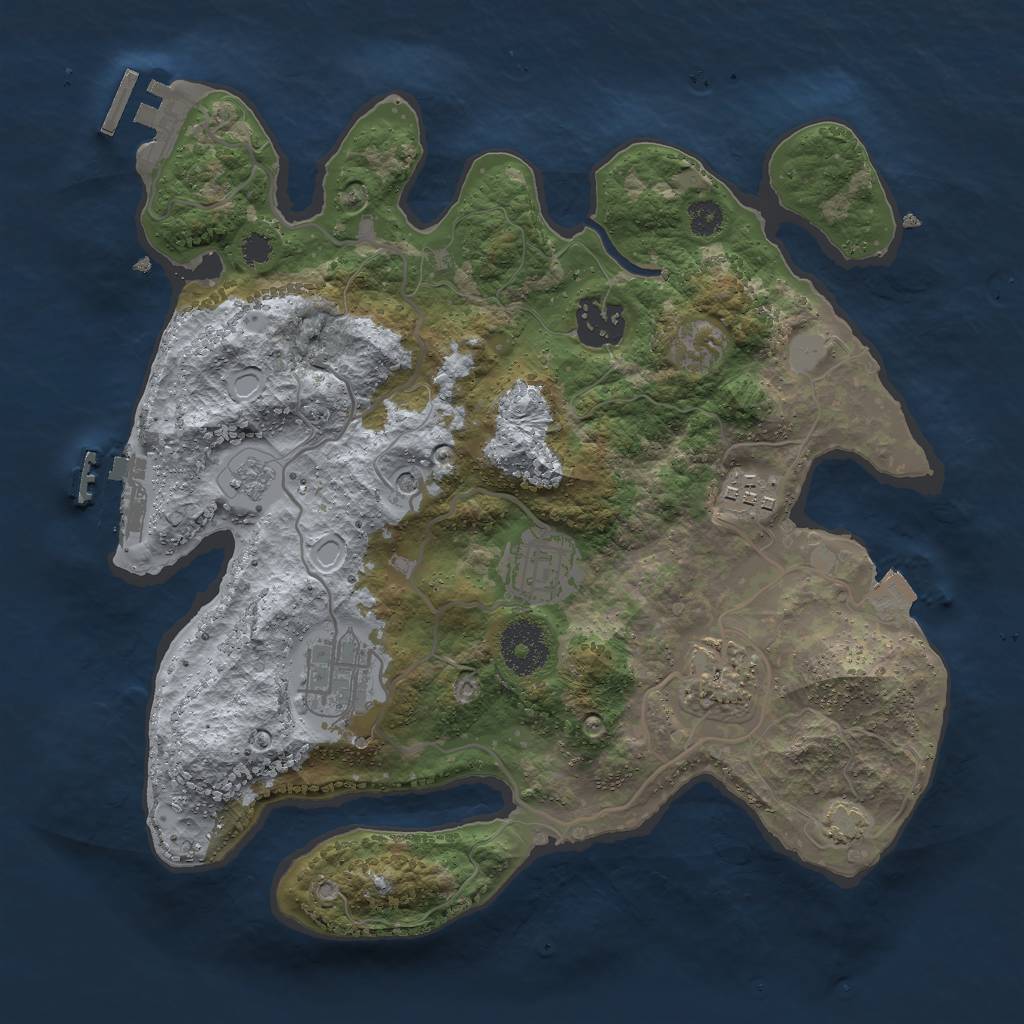 Rust Map: Procedural Map, Size: 3000, Seed: 22905, 13 Monuments