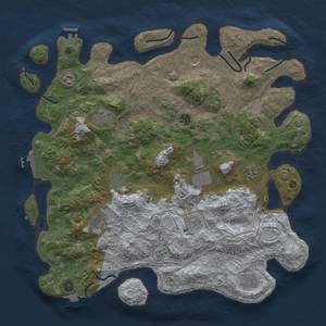 Thumbnail Rust Map: Procedural Map, Size: 4500, Seed: 892610292, 19 Monuments