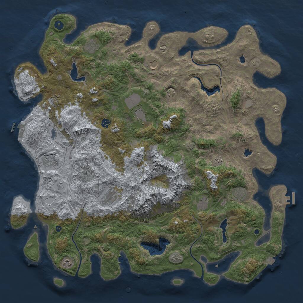 Rust Map: Procedural Map, Size: 5000, Seed: 24003000, 17 Monuments