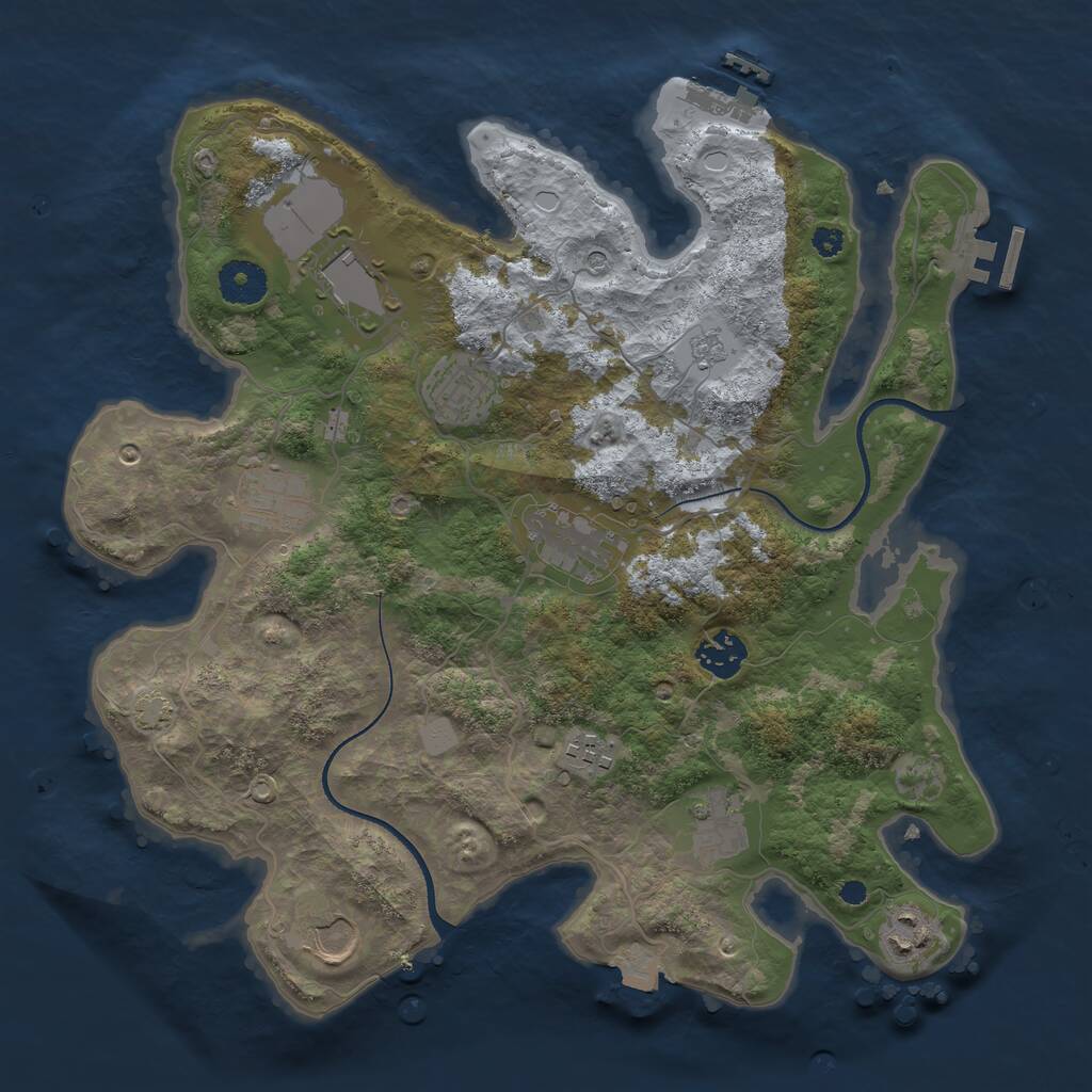 Rust Map: Procedural Map, Size: 3500, Seed: 105366272, 15 Monuments