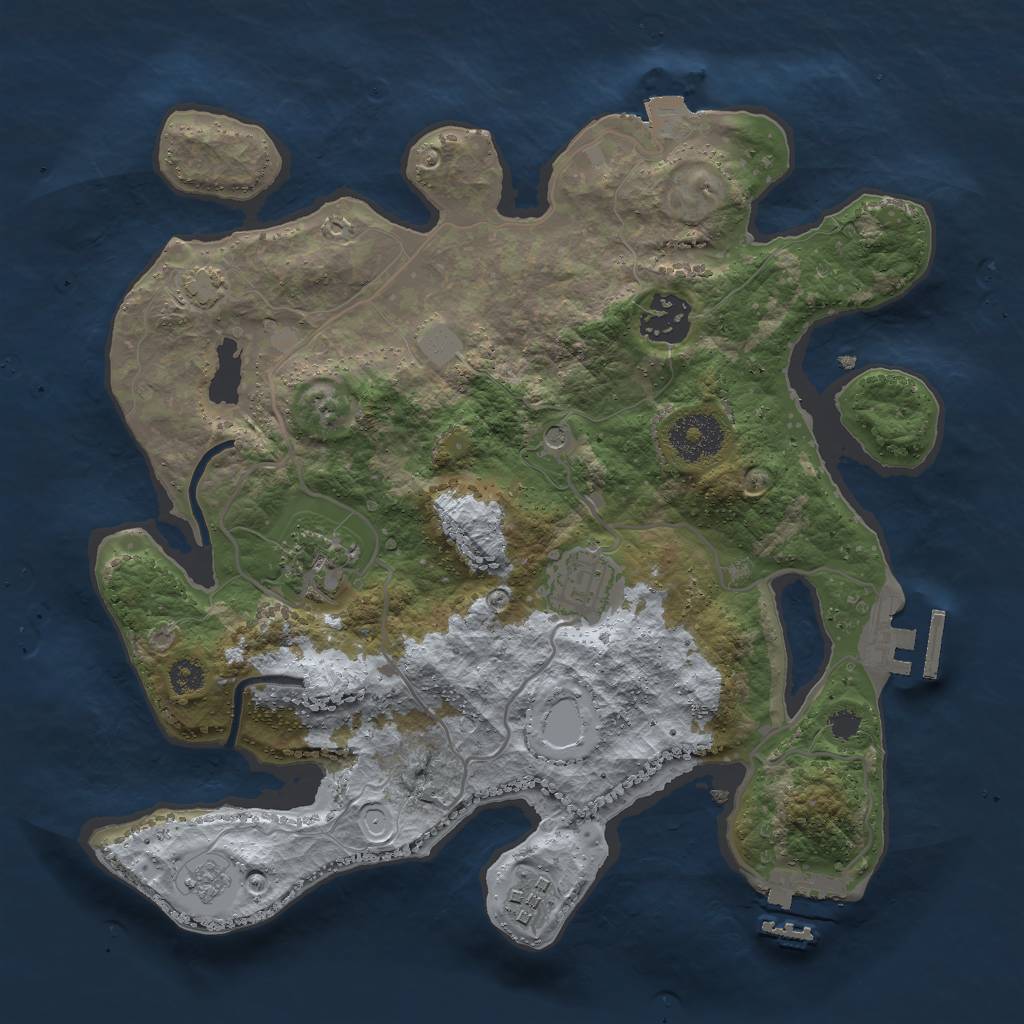 Rust Map: Procedural Map, Size: 3000, Seed: 649605933, 12 Monuments