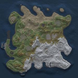 Thumbnail Rust Map: Procedural Map, Size: 3500, Seed: 525123516, 17 Monuments