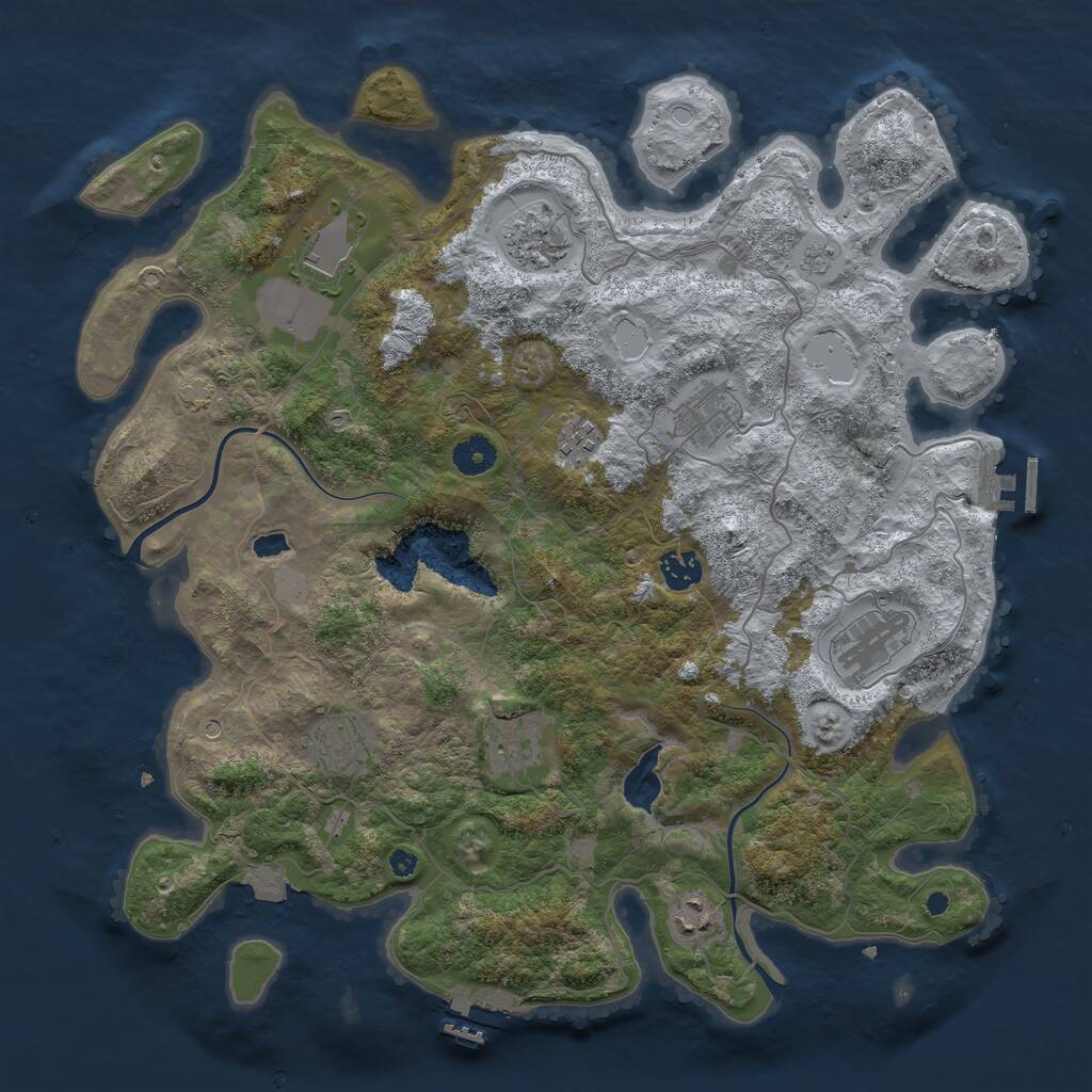 Rust Map: Procedural Map, Size: 4000, Seed: 1424266062, 15 Monuments