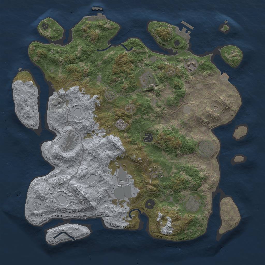 Rust Map: Procedural Map, Size: 4000, Seed: 1820137348, 17 Monuments