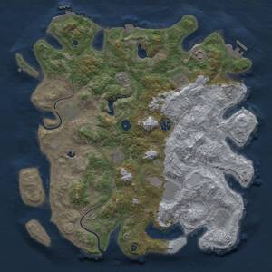 Thumbnail Rust Map: Procedural Map, Size: 4000, Seed: 447101193, 14 Monuments